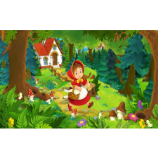 Öntapadós tapéta Piroska és erdészház, 250 x 200 cm tapéta, díszléc és más dekoráció