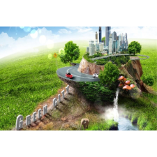  Öntapadós tapéta The Green City, 250 x 150 cm tapéta, díszléc és más dekoráció