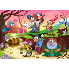  Öntapadós tapéta Törpök, erdő, kincs, gyerekrajzok, 200 x 150 cm tapéta, díszléc és más dekoráció