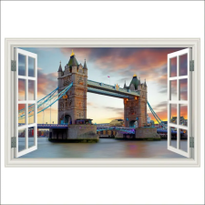  Öntapadós tapéta Towers of London Bridge ablak, 250 x 170 cm tapéta, díszléc és más dekoráció