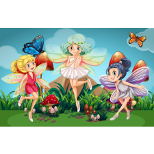  Öntapadós tapéta Tündérek, pillangók, gyerekrajzok, 350 x 250 cm tapéta, díszléc és más dekoráció