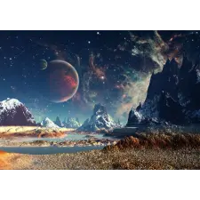  Öntapadós tapéta Universe a jövőben, 300 x 200 cm tapéta, díszléc és más dekoráció