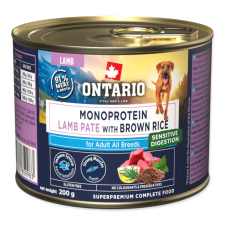  Ontario Adult monoproteines báránypástétom barnarizzsel – 200 g kutyaeledel