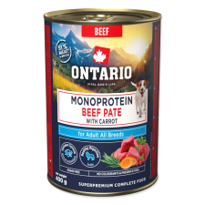  Ontario Adult monoproteines marhapástétom sárgarépával – 400 g kutyaeledel