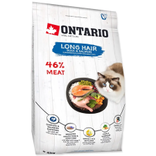  ONTARIO száraztáp hosszúszőrű macskáknak  kacsa és lazac 2kg macskaeledel