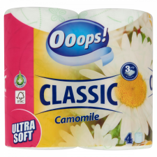 Ooops! Classic Camomile toalettpapír 3 rétegű 4 tekercs higiéniai papíráru