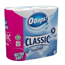 Ooops! Classic kistekercses toalettpapír 3 rétegű, 4 tekercs sensitive (KTC30042075) (KTC30042075) higiéniai papíráru