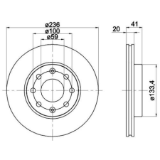  Opel Astra F első féktárcsa (236mm, hűtött) - Hart Premium autóalkatrész