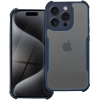  Oppo A40 (A3 4G), Szilikon tok, közepesen ütésálló, légpárnás sarok, akril hátlap, Anti-Drop Case, átlátszó/sötétkék