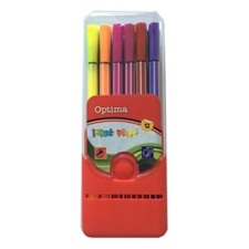 OPTIMA Filctoll OPTIMA műanyag tokos 12db-os készlet filctoll, marker
