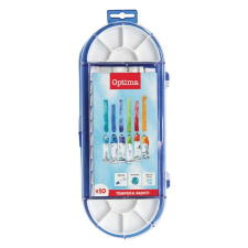 OPTIMA Tempera OPTIMA 10 ml színes színkeverő palettával 10 db-os készlet tempera