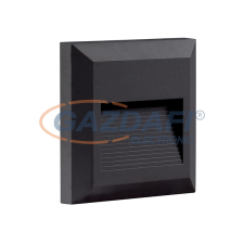 Optonica 7509 LED lépcsővilágító szögletes fekete 2W 3000K 120LM AC100-240V IP65 kültéri világítás