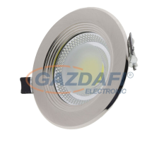 Optonica CB3194 10W LED COB spot lámpa, süllyesztett, kerek, 6000K - INOX világítás
