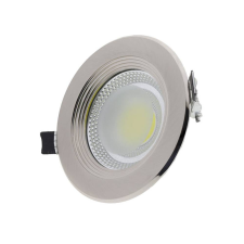 Optonica LED spotlámpa, 20W, COB, inox, kerek, fehér fény világítás