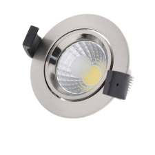 Optonica LED spotlámpa, 8W, COB, kerek, billenthető, inox, semleges fehér fény világítás