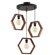Opviq Chandelier Brown Black Hexagon Triple Dark B világítás