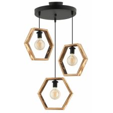 Opviq Chandelier Natural Black Hexagon Triple B világítás