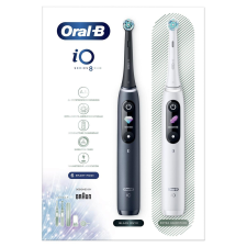 Oral-B iO8 Series, elektromos fogkefe, Duo Fekete + Fehér elektromos fogkefe
