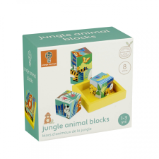 Orange Tree Toys Kockák dzsungelállatokkal, narancsfa játékok puzzle, kirakós