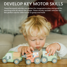 Orange Tree Toys Zöld fa traktor, Orange Tree Toys autópálya és játékautó