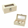 Óratartó doboz 3 karóra számára - 18x9x8 cm - beige - szépséghibás