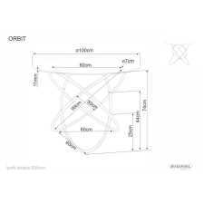  Orbit Kerek Üveg Étkezőasztal Króm Vázzal bútor