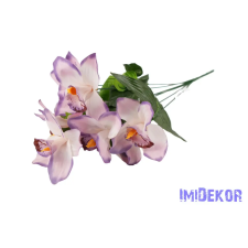  Orchidea 7 ágú selyemvirág csokor 45 cm - Világos Lila dekorációs kellék