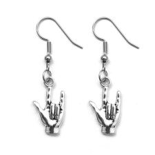  Ördögvilla kézjel fülbevaló, választható arany vagy ezüst színű akasztóval fülbevaló