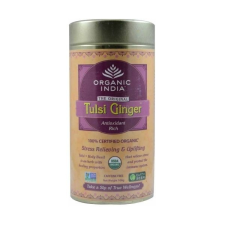 Organic India Tulsi bio gyömbér szálas tea 100g gyógytea