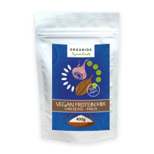 Organiqa 100% bio csokoládé-maca vegán fehérje mix 400g biokészítmény