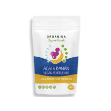 Organiqa BIO Vegán Acai-banán fehérje 200g vitamin és táplálékkiegészítő