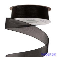  Organza szalag 20mm x 20m - Fekete dekorációs kellék
