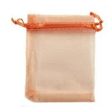 Organza tasak, 7x9 cm, Barack (5 db) ajándéktasak