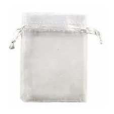 Organza tasak, 7x9 cm, fehér (5 db) ajándéktasak