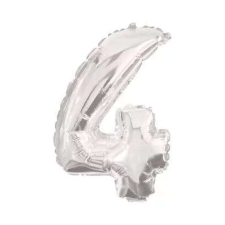  Óriás 4-es Silver szám Fólia lufi 85 cm party kellék
