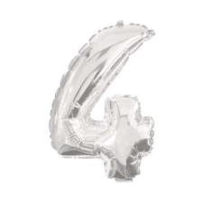 Óriás 4-es Silver szám Fólia lufi 85 cm party kellék
