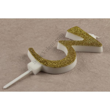  Óriás arany csillámos 3 számgyertya party kellék