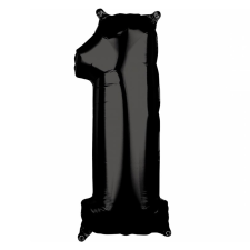  Óriás szám fólia lufi – 1 - Fekete party kellék