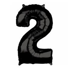  Óriás szám fólia lufi – 2 - Fekete party kellék