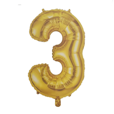 Óriás szám fólia lufi – 3 – Arany party kellék