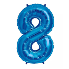 Óriás szám fólia lufi – 8 – Kék party kellék