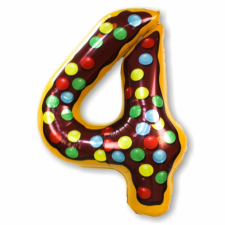 Óriás szám fólia lufi – Fánk – 4 party kellék