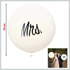  Óriás XL lufi MRS felirattal, fehér 92cm  85426 party kellék