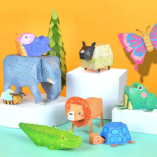  Origami játék, 3D Origami papír állatkák (9 db) kreatív és készségfejlesztő