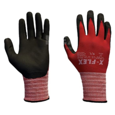 Original FLEX Kesztyű - vágásbiztos 1. vágási szint X-FLEX piros-fekete Nitril 10/XL