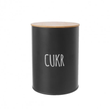 Orion pléh/bambusz doboz 11 cm átmérőjű Cukor FEKETE (153673) uzsonnás doboz