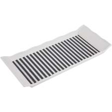 Orion retro tálca 29,5×13 cm, fekete-fehér (153886) tányér és evőeszköz