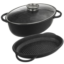 Orion Sütőedény GRANDE Aroma kétoldalas 43x30x17 cm-es üvegfedél (127027) konyhai eszköz