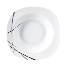 Orion Szögletes porcelán mélytányér GREEN tányér és evőeszköz