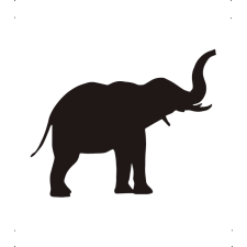  Ormányos elefánt autó matrica fekete #610 matrica